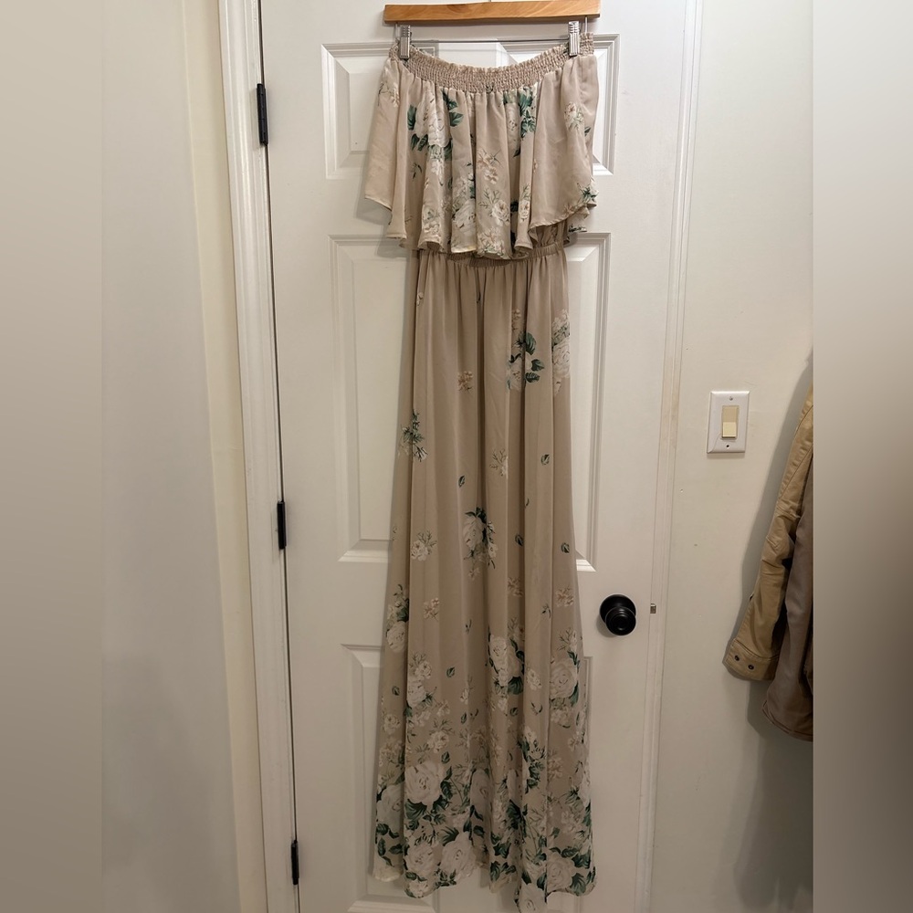 Show Me Your MuMu Beige and Green Dress
